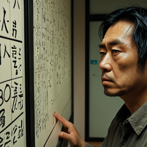 Home 14 **
Prompt: A dimly lit, minimalist Japanese apartment interior. Ishigami, a man with a determined but weary face, stands before a complex mathematical equation scribbled on a whiteboard. Rain streaks down the window outside. Focus on creating a sense of psychological tension and intellectual struggle. Use muted, somber colors.
**