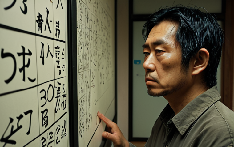 **

Prompt: A dimly lit, minimalist Japanese apartment interior. Ishigami, a man with a determined but weary face, stands before a complex mathematical equation scribbled on a whiteboard. Rain streaks down the window outside. Focus on creating a sense of psychological tension and intellectual struggle. Use muted, somber colors.

**